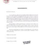 Agradecimiento Funeraria Riquelme (proveedor en convenio) por donación servicios funerarios