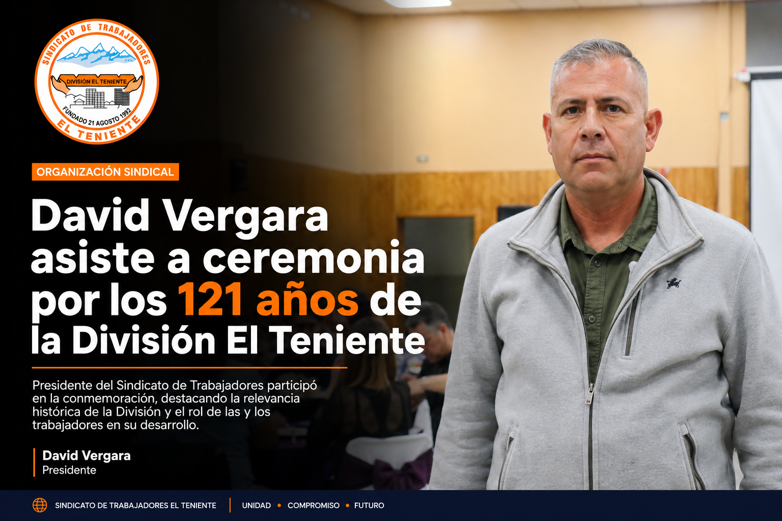 EL TENIENTE CONMEMORA 121 AÑOS DESTACANDO EL ROL DE SUS TRABAJADORES Y TRABAJADORAS